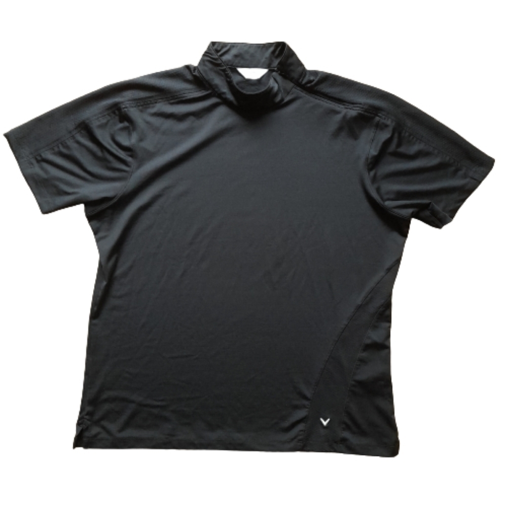 CALLAWAY Golf Shirt Activewear Womens Black Zip Shoulder Mesh
